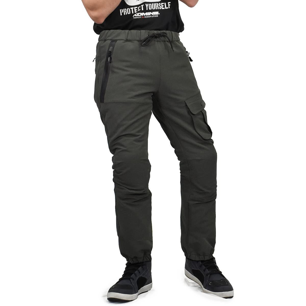 KOMINE バイク用 パンツ PK-752 クールドライプロテクトジョガーパンツ Olive 4XL メンズ
