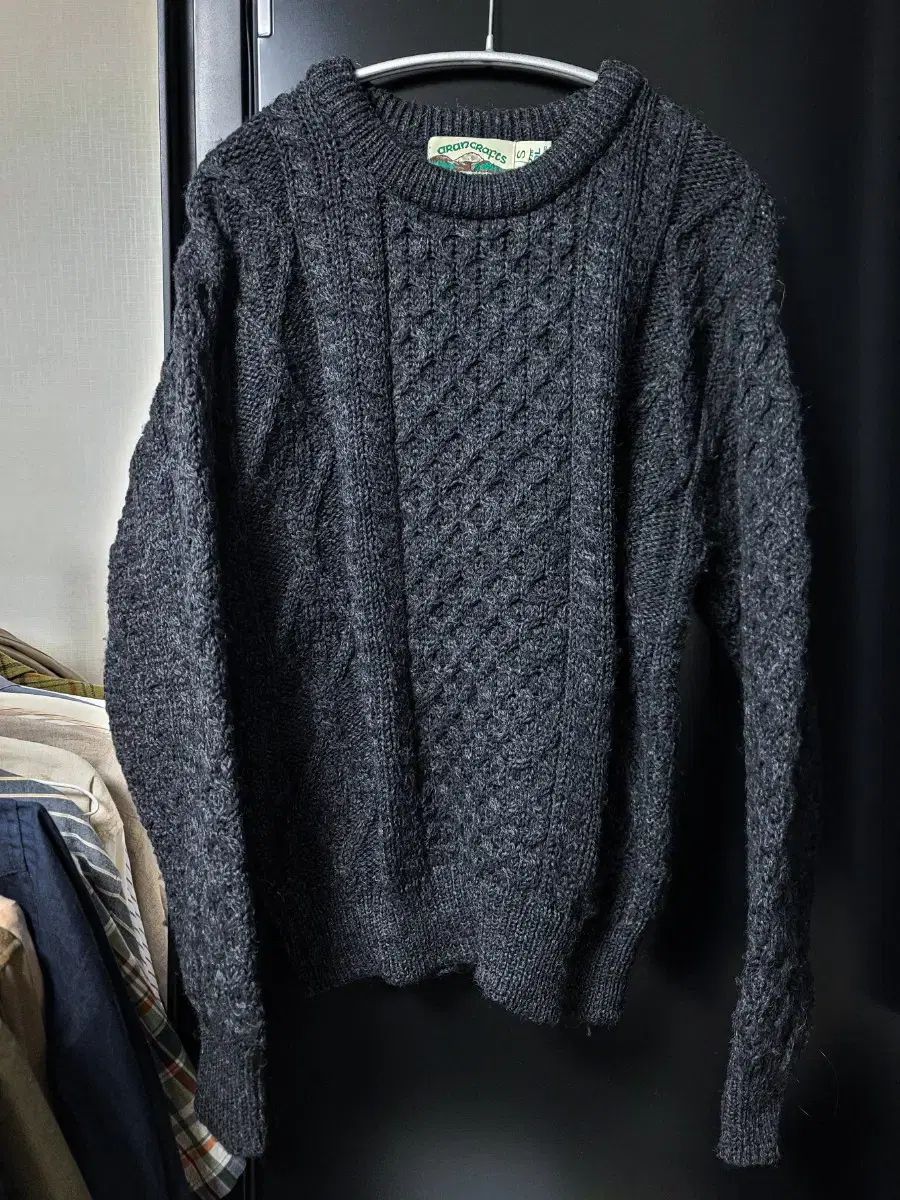 アランクラフト Fisherman フィッシャーマン アラン ニット セーター セーター チャコールグレー グレー