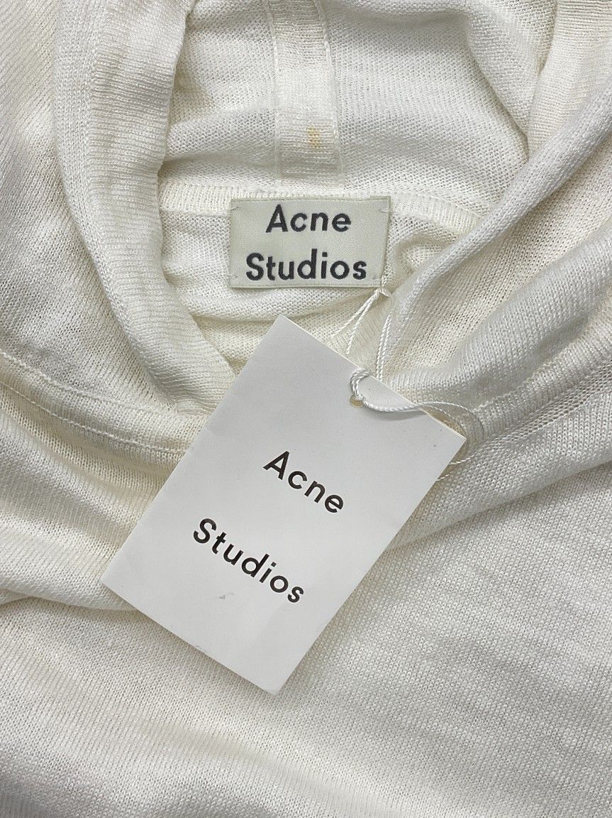 未使用 Acne Studios　アクネステュディオス XS ホワイト リネンハイゲージワイドフーディー　海　プール 未使用 Acne Studios アクネステュディオス XS ホワイト リネン