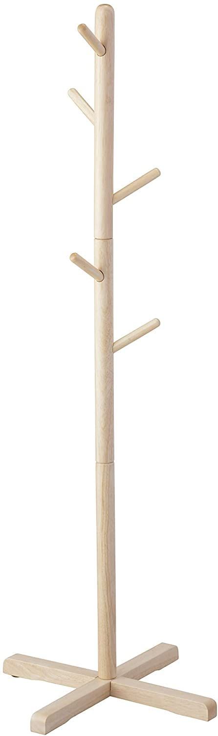 【人気商品】ナチュラル 耐荷重 S フック1本あたり2kg ポールハンガー 幅 木製 44cm パール金属 N-8283