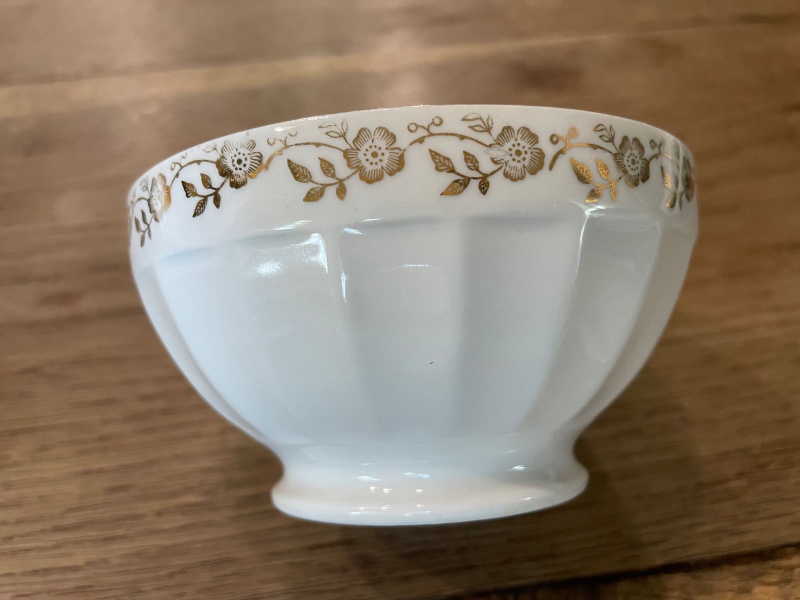 フランスアンティーク カフェオレボウル 金彩 ガーランド