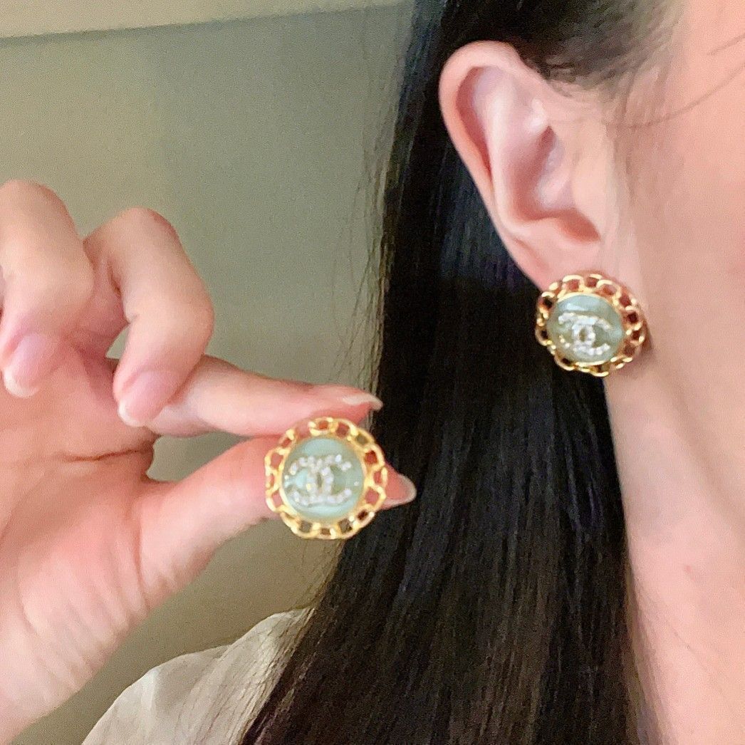 【美品】CHANEL ヴィンテージ　ピアス　デニムブルー 涼やかな輝き♪】シャネル☆フープピアス デニム (CHANEL/ピアス