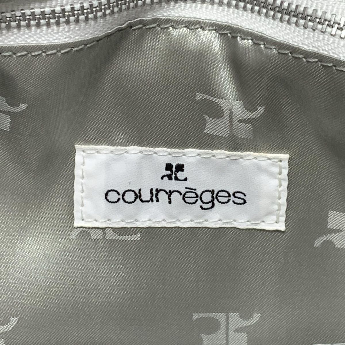 courrèges ボストンバッグ 白 レザー