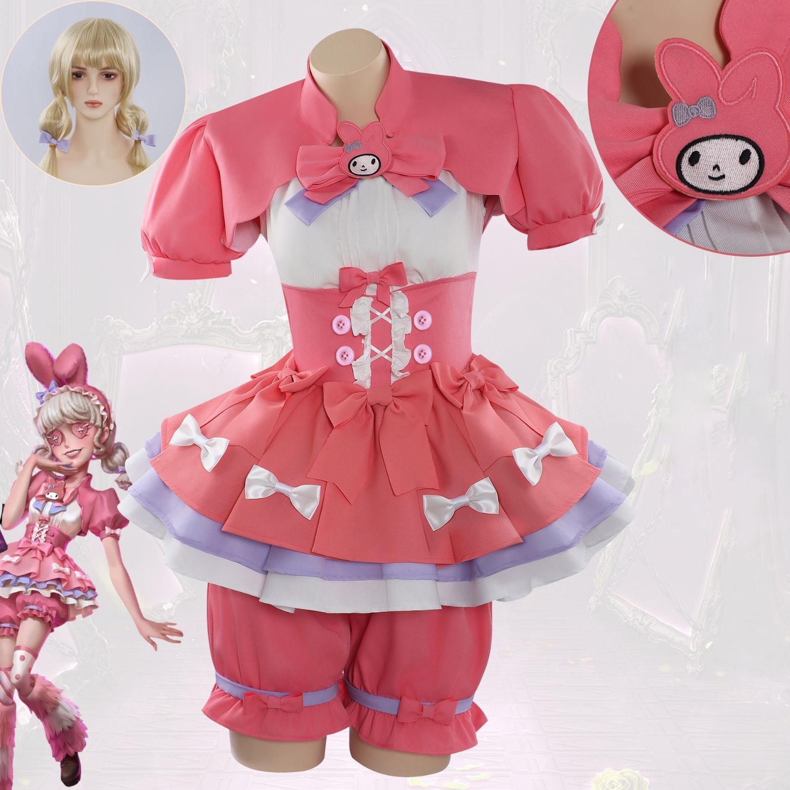 第五人格アイデンティティ5 応援団 リリー コスプレ全セット ウイッグ付き コスチューム 変装 仮装 学園祭 文化祭 舞台装 演出服 撮影用 観賞用 クリスマス ハロウィン cosplay イベン identityⅤ