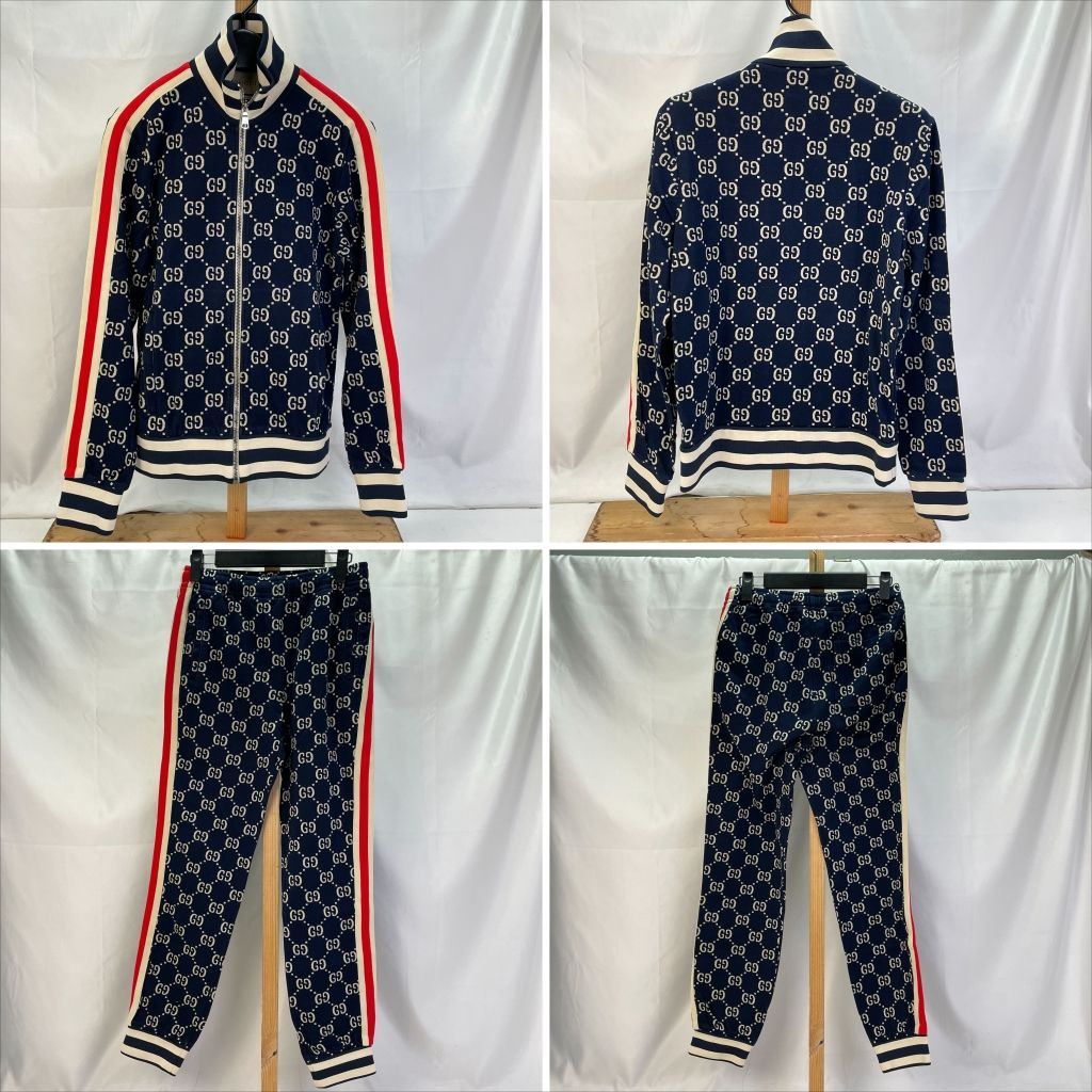 GUCCI GG柄 ジャガード ジャージ セットアップ ジャケット パンツ 01w-0971 グッチ GUCCI 【セットアップ】GGジャガード コットン