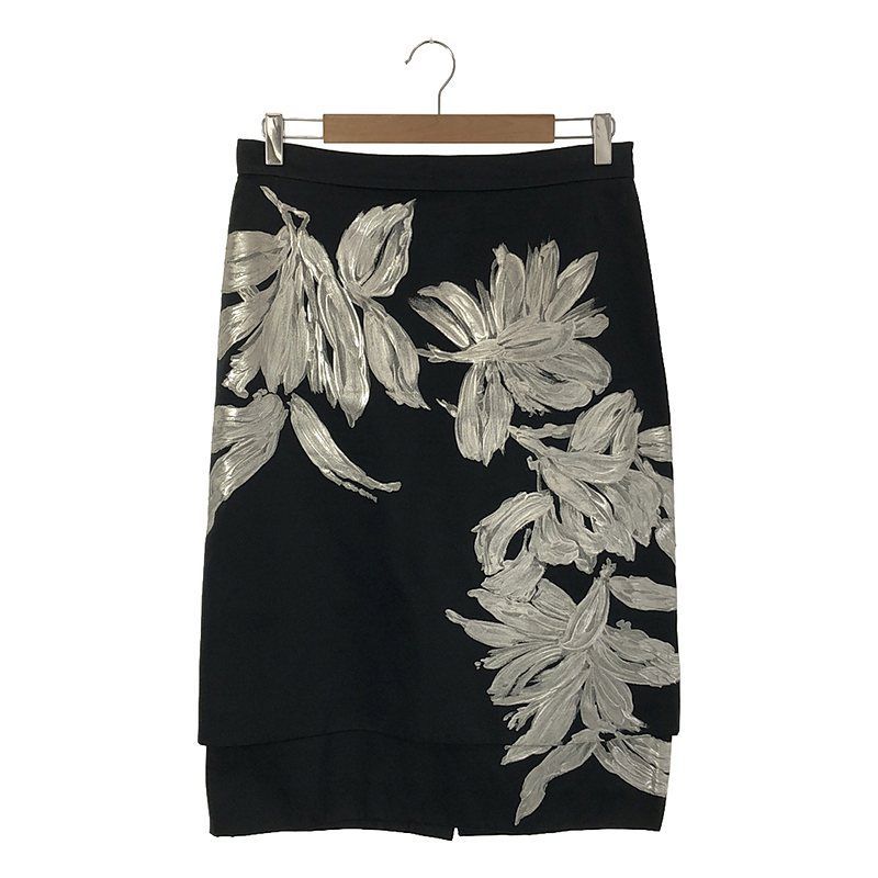 DRIES VAN NOTEN / ドリスヴァンノッテン | シルク混 ボタニカルペイント スカート | 38 | レディース