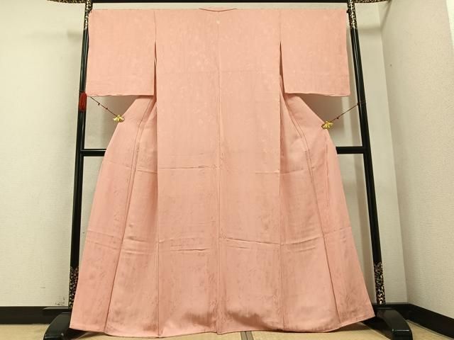 平和屋着物 上質な色無地 笹竹地紋 一斤染色 正絹 AABB0371ph