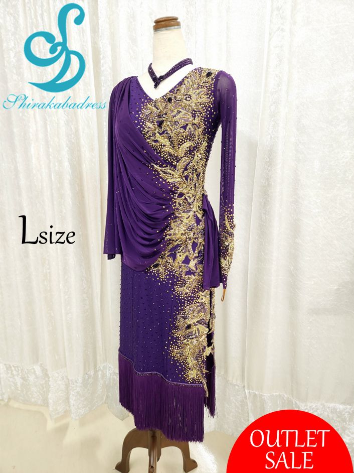 社交ダンス 白樺ドレス公式 ラテンドレス ダンスドレス ラテン衣装 競技ドレス Ｌサイズ