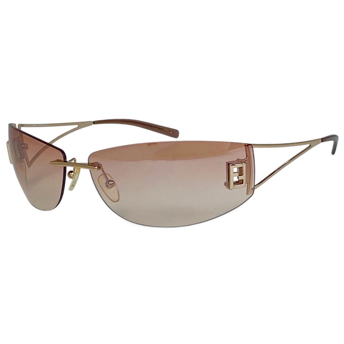 フェンディ FENDI ロゴ サングラス グラデーション アイウェア サングラス メタル ピンク SL7419 レディース