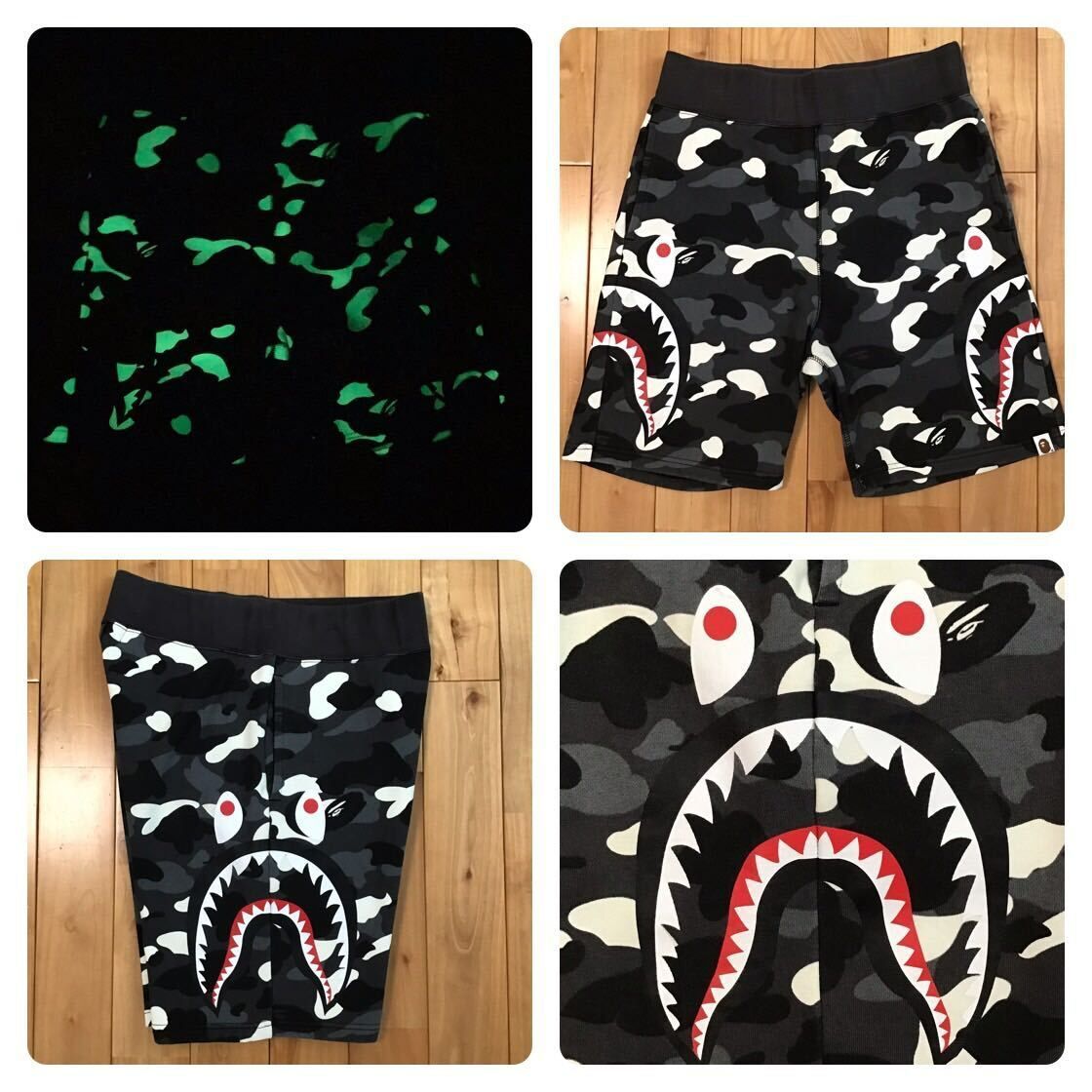 ★蓄光★ City camo シャーク ハーフパンツ Mサイズ ショーツ a bathing ape BAPE shark shorts エイプ  ベイプ アベイシングエイプ