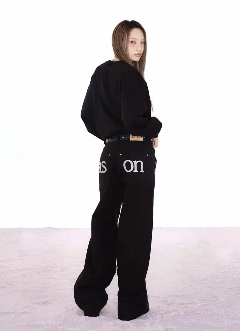 ason アズオン スモッグ ワイド パンツ S 黒 SMOG WIDE PANTS
