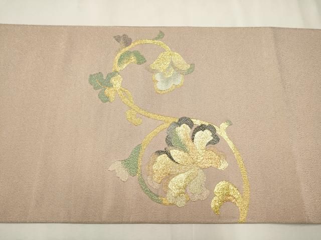 平和屋着物○名門 浅田綴 太鼓柄袋帯 裂取唐草 金糸 品質保証書付き  