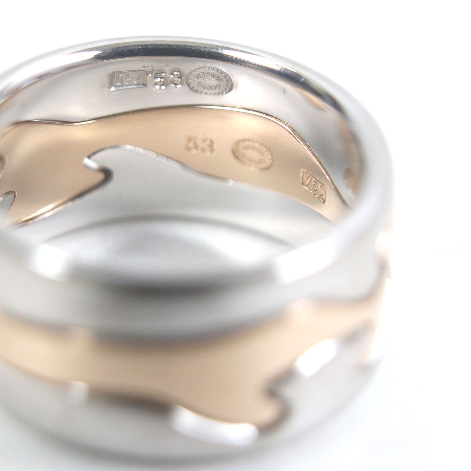極美品Georg Jensen ジョージジェンセン 750 平打ちリング17