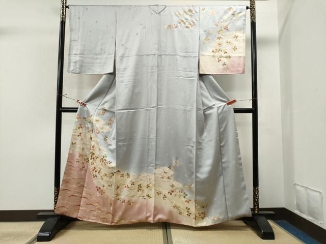 平和屋着物○上質な紬 舞花文 暈し染め 鈴乃屋扱い 正絹 逸品