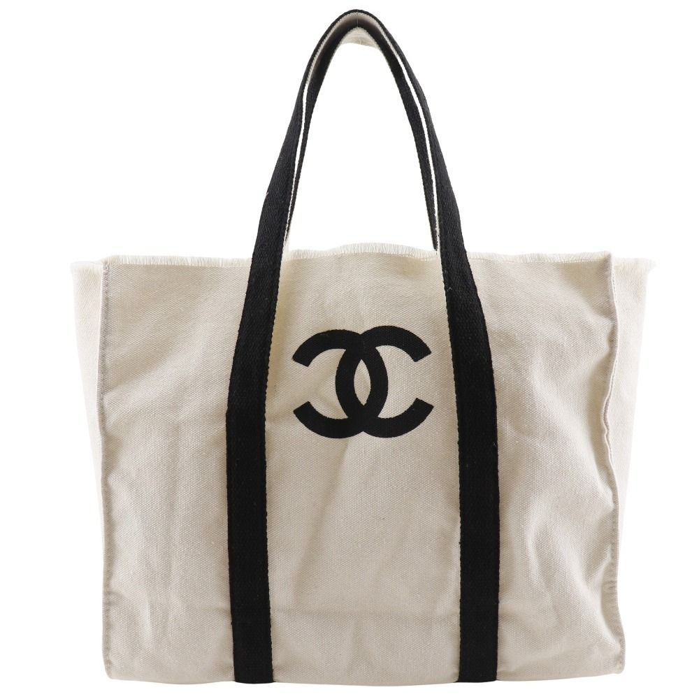CHANEL】シャネル ココマーク ノベルティ キャンバス 白/黒 レディース