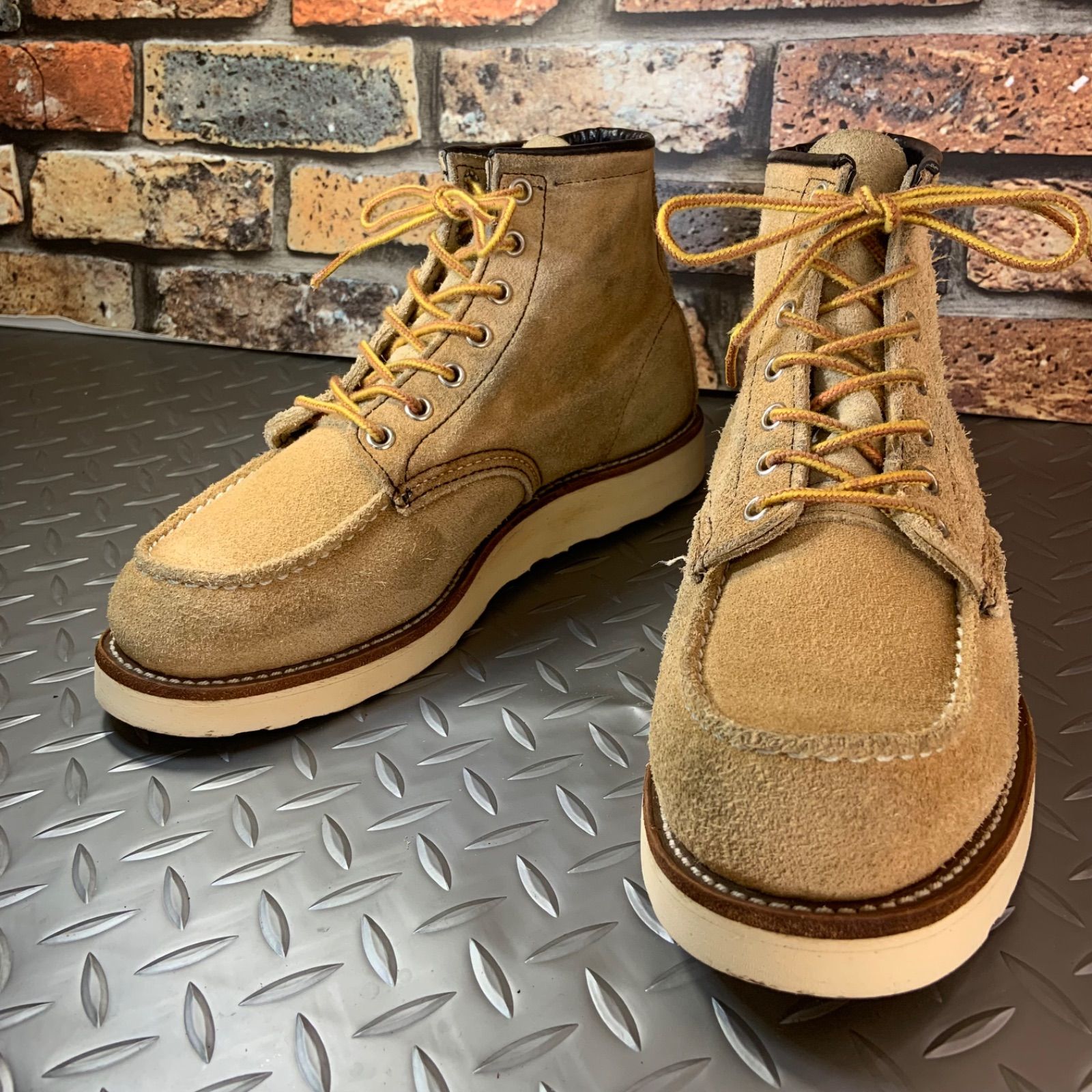 ☆REDWING 8173 刺繍羽タグ US7.5E JP25.5㎝ (24G16) レッド