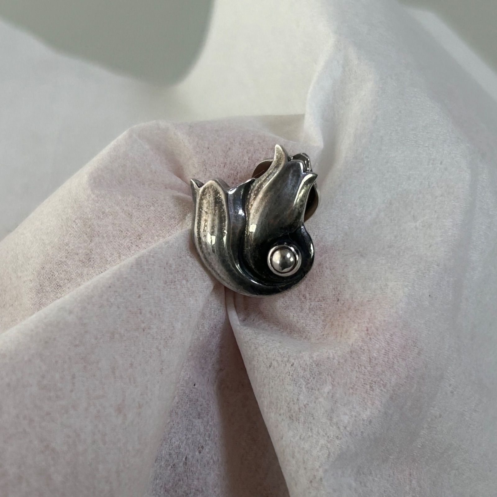 ジョージジェンセン イヤリング イヤー クリップ 1999 スズラン 鈴蘭  