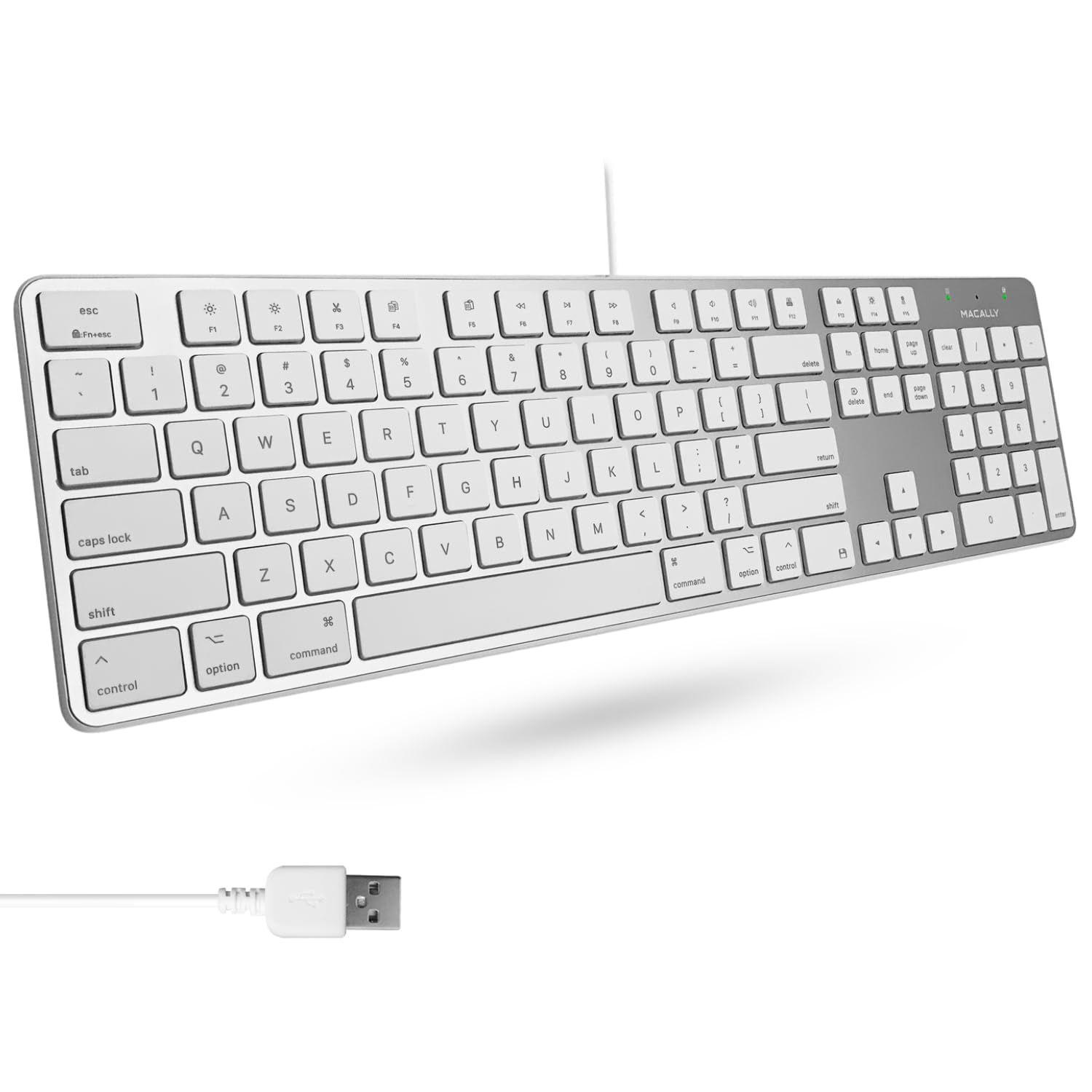 迅速発送】Macally 超薄型 USB A 有線キーボード テンキー付き Apple 