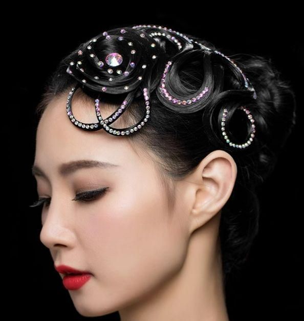 WAON ヘアウィッグ競技ダンス　デモ オーダーメイド ハンドメイド ヘアウィッグ 社交ダンス 競技ダンス デモ 2色 オーダーメイド