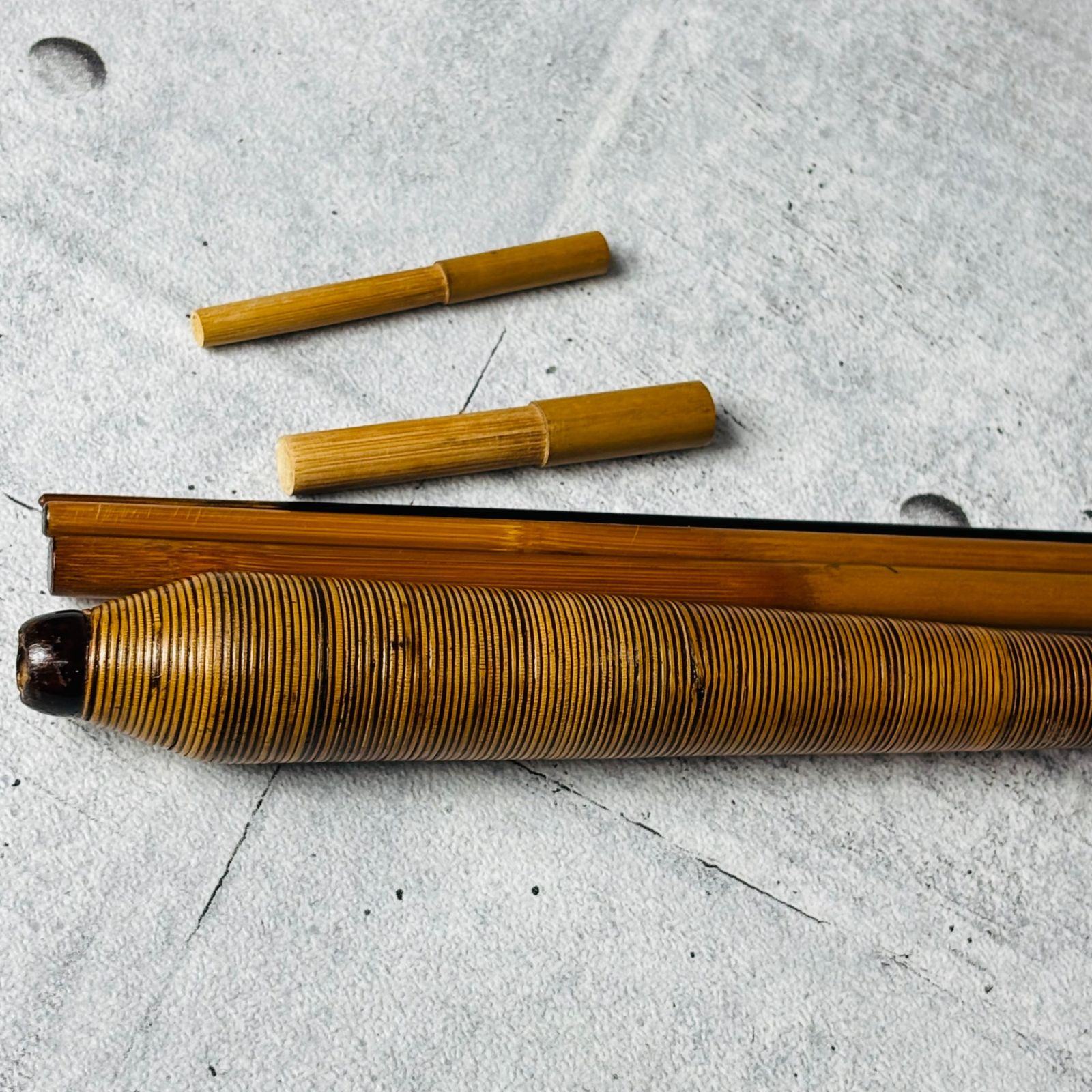 鶴一花 松乃舞 竿掛 竿袋 2本物 ヘラブナ ヘラ竿 竹竿 松