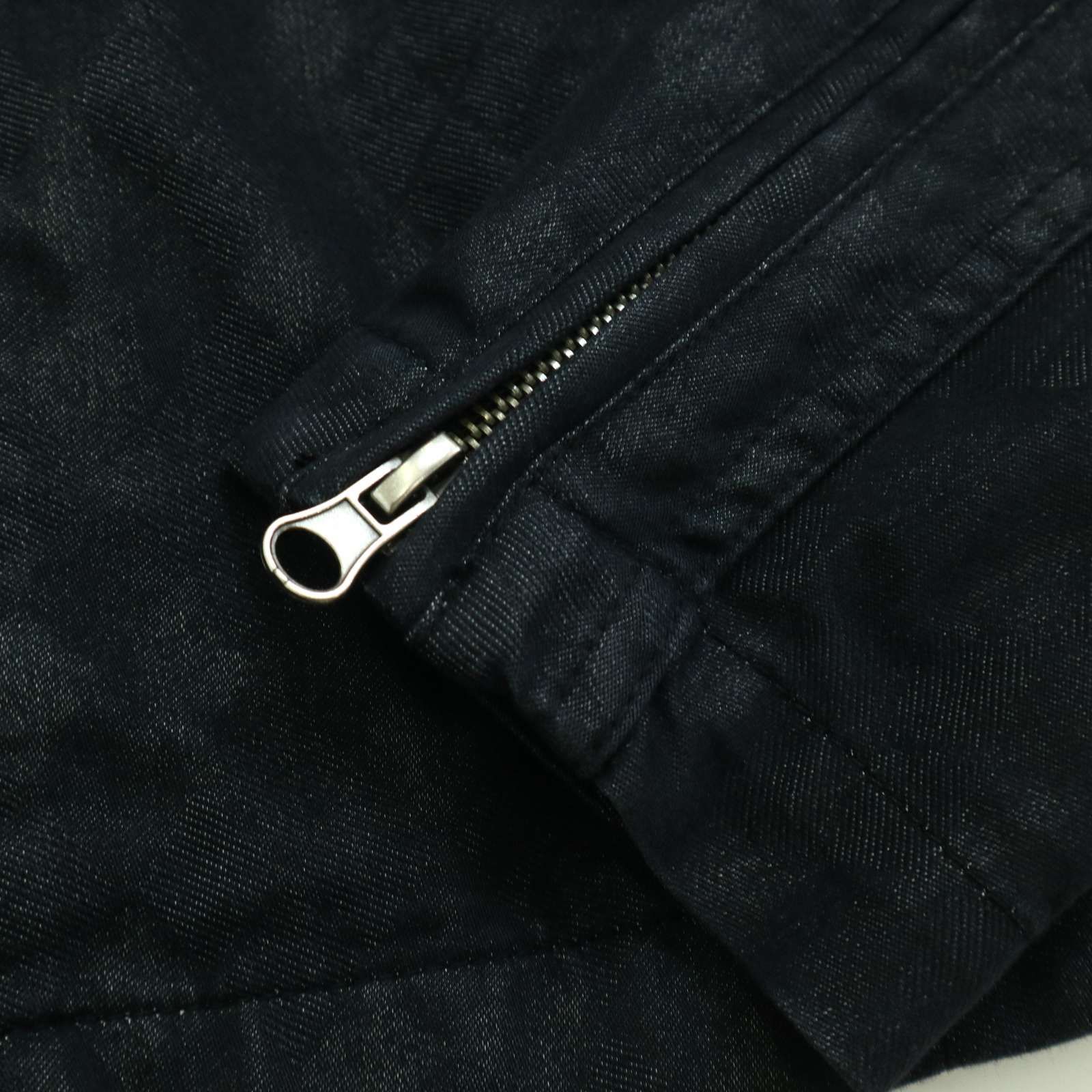 semantic design セマンティック デザイン 通年 アーガイル総柄 ダブル ライダース デニム ジャケット Sz.M メンズ