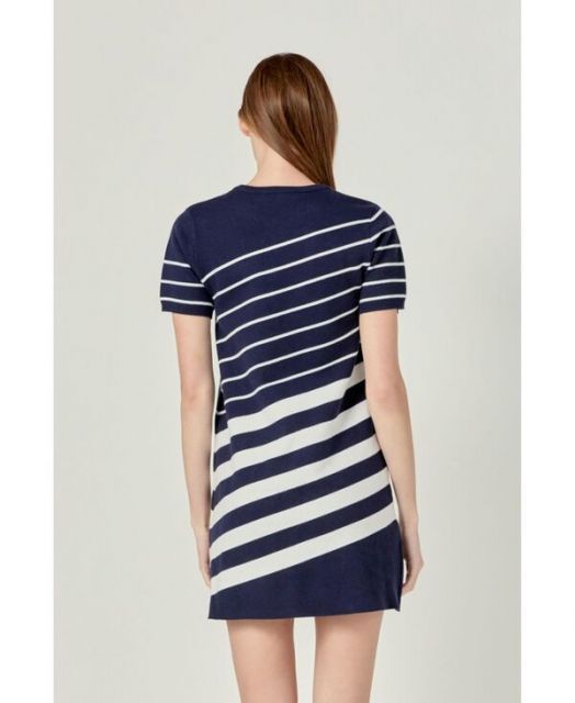 イングリッシュファクトリー レディース ワンピース トップス Women s Multi Stripe Mini Dress Navy cream