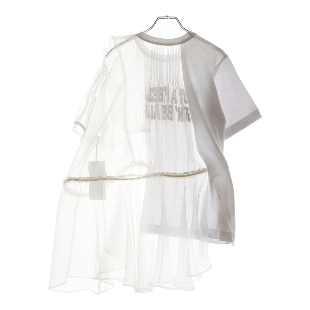 レディース Sacai (サカイ) シフォン切替 レイヤード 半袖Tシャツ