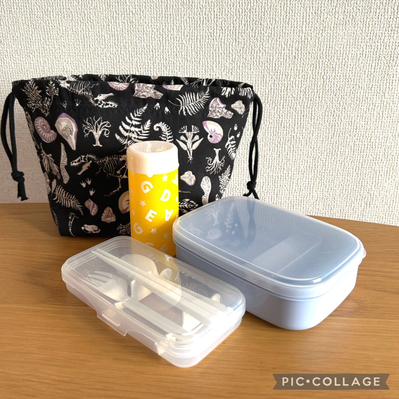 化石 お弁当入れ 巾着 ２枚＊