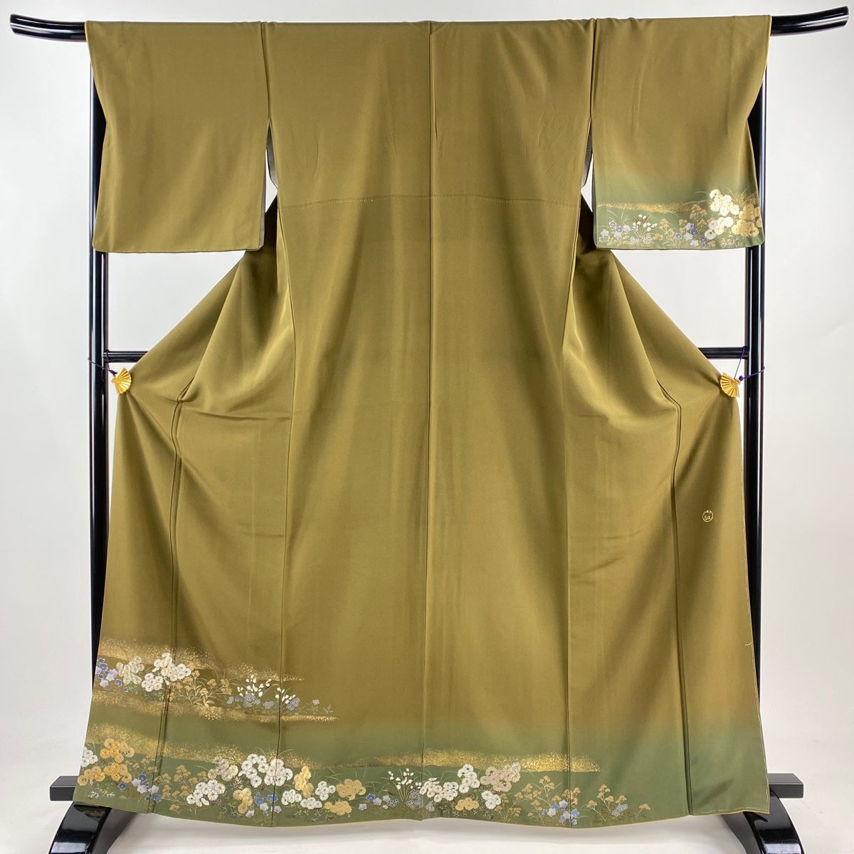 日本製　高級正絹　初着【訳あり品】 楽天市場】【新品】結城紬 着物 正絹 袷 小倉商店 80亀甲 黒紫