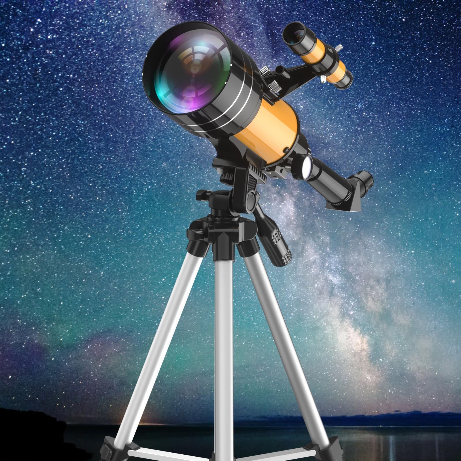 新着商品】焦点距離400mm FMC光学レンズ 天体望遠鏡 天体望遠鏡 セット 超高倍率 1.5倍正像レンズ u00263倍バローレンズ 70mm大口径  屈折式 望遠鏡 天体観測 星座 【ステンレス製伸縮三脚】 月 ライブ 土星の輪 スマホ撮影 初心者向け Blue - メルカリ