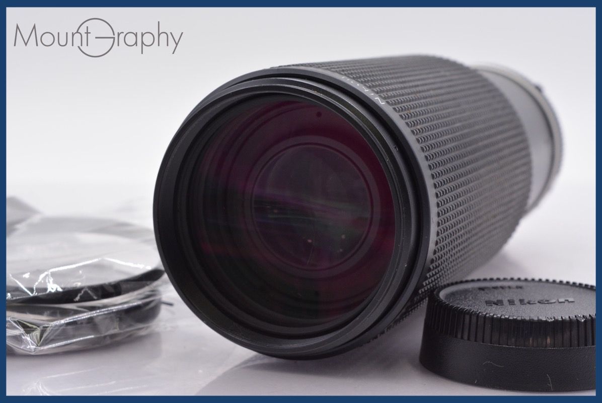 上 ニコン Nikon Zoom-NIKKOR 100-300mm F5.6 Ai-S 前後キャップ-レンズフィルター付 完動 同梱可 mj5208