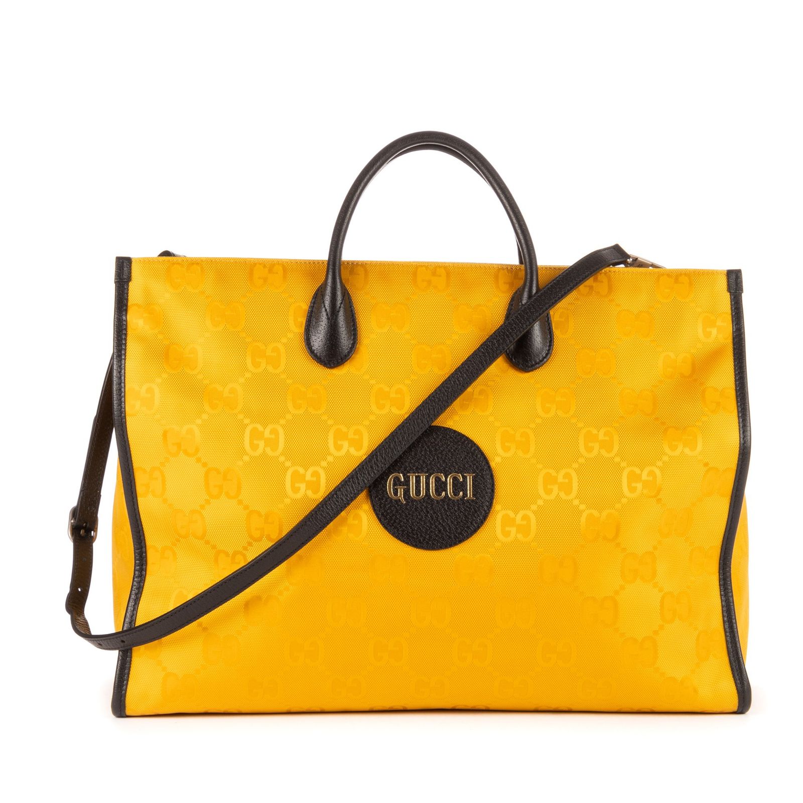 GUCCI グッチグリッドトート黄色ジャイアントシュプリームナイロンA