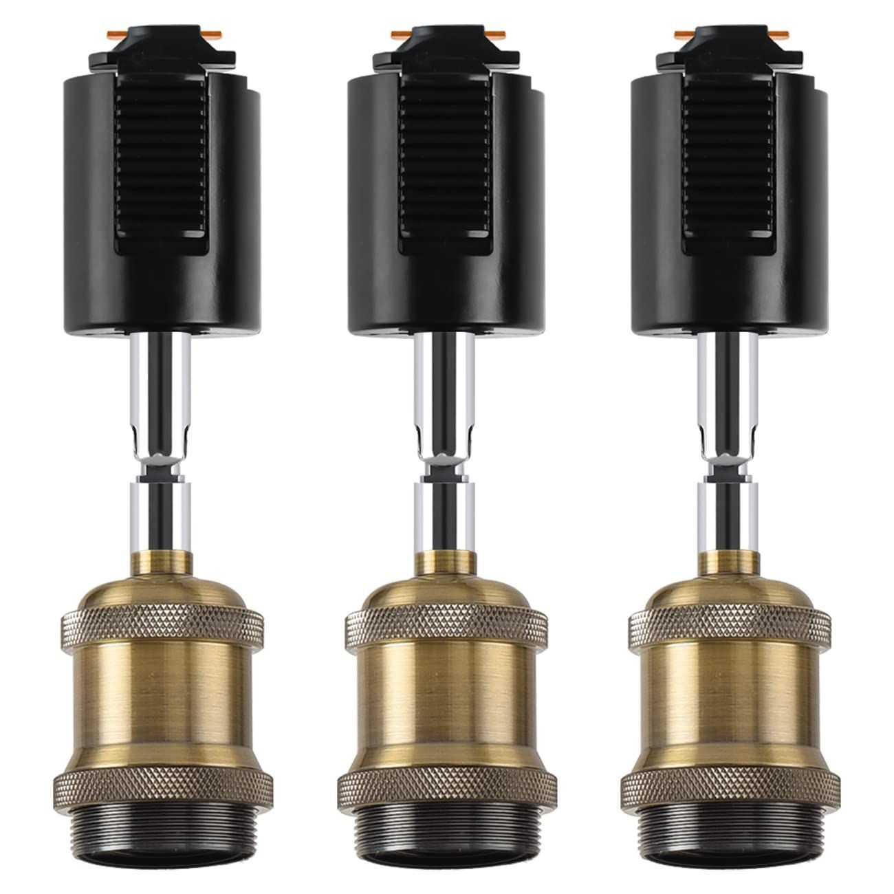 【数量限定】ライティングレール 天井照明 ソケット 電球なし 角度調節可能 E26口金 スポットライト 3個セット ダクトレール LVWIT