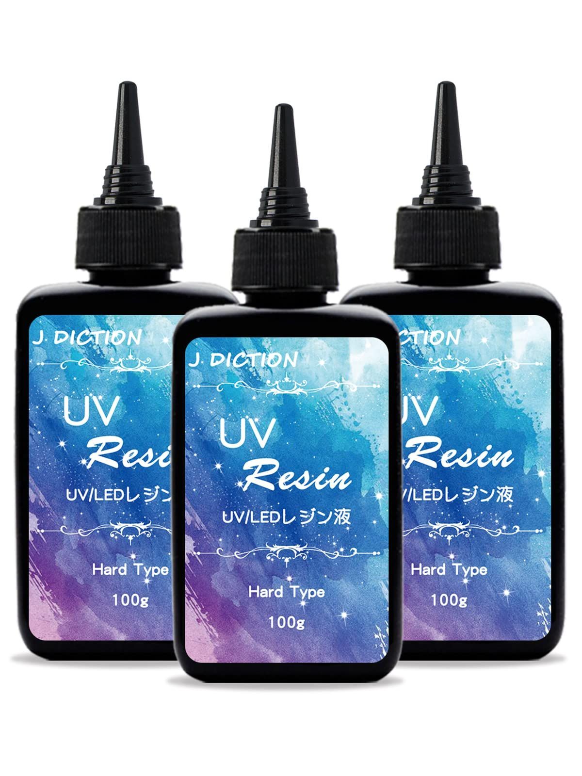 - 大容量UV/LEDレジン、300g レジン液 ハードタイプ 高い透明UVレジン液DIY 手芸用品イヤリングキーホルダーネックレス