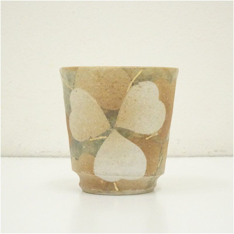 益子焼 岡田謙三造 草文湯呑（共箱） 湯飲み 湯呑み 湯のみ おしゃれ