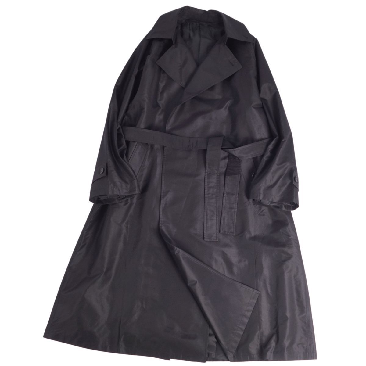 ブランワイエム Blanc YM シルクシャンタンラップトレンチコート M