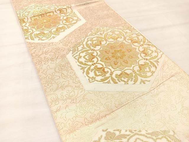 専用帯2197 1410 二本セット●三越扱い 高級 正絹 亀甲宝尽文 六通袋帯 平和屋着物◎六通柄袋帯 亀甲鶴菱文 金糸 正絹 逸品 AAAX7856dt