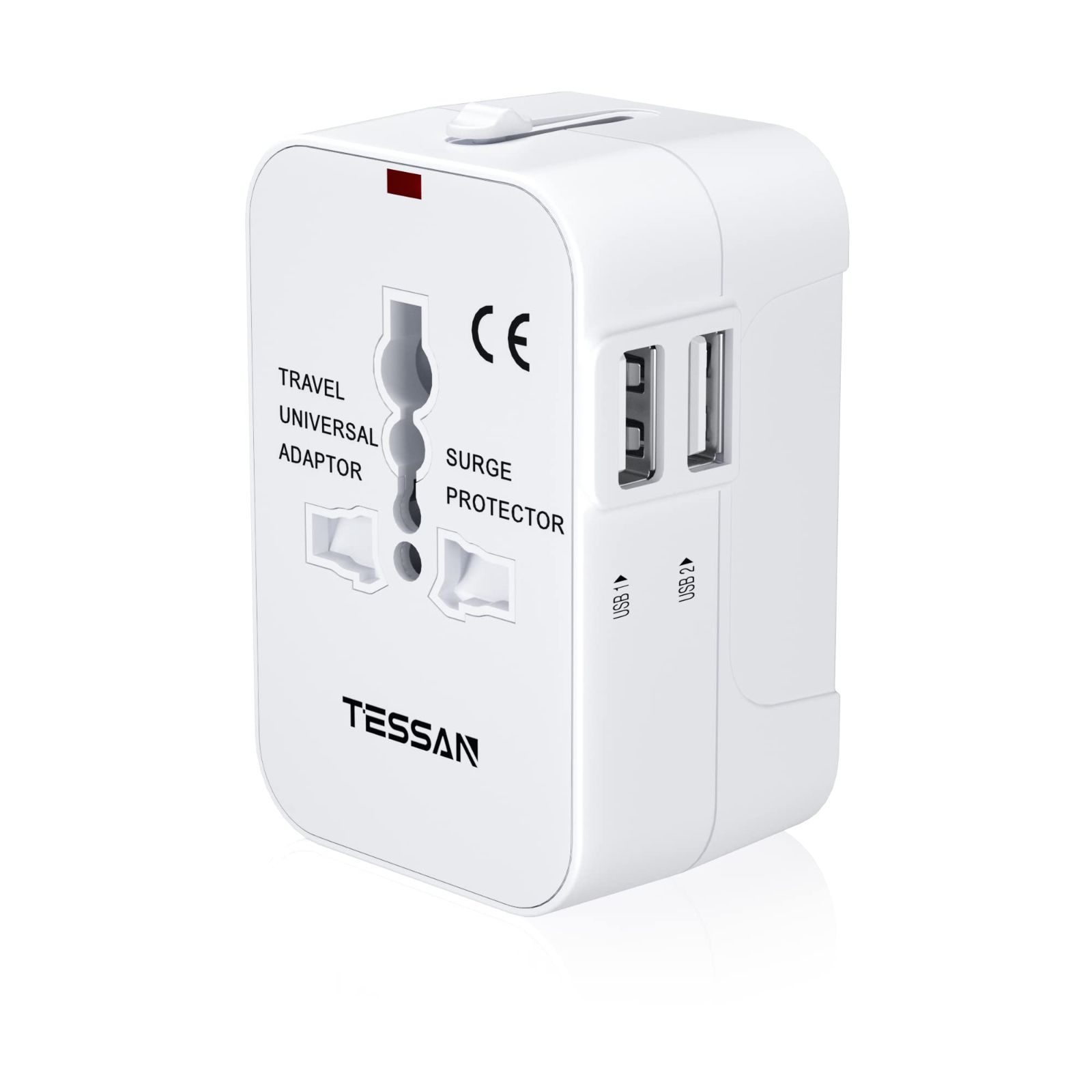 海外変換プラグ TESSAN コンセント変換プラグ 旅行用電源変換プラグ 全世界対応 2USB-Aポート 1ACコンセント A O BF Cタイプ  マルチ変換アダプター 旅行充電器 マルチプラグ 韓国/アメリカ/イギリス/オーストラリアなど国対応 旅行出張用 - メルカリ