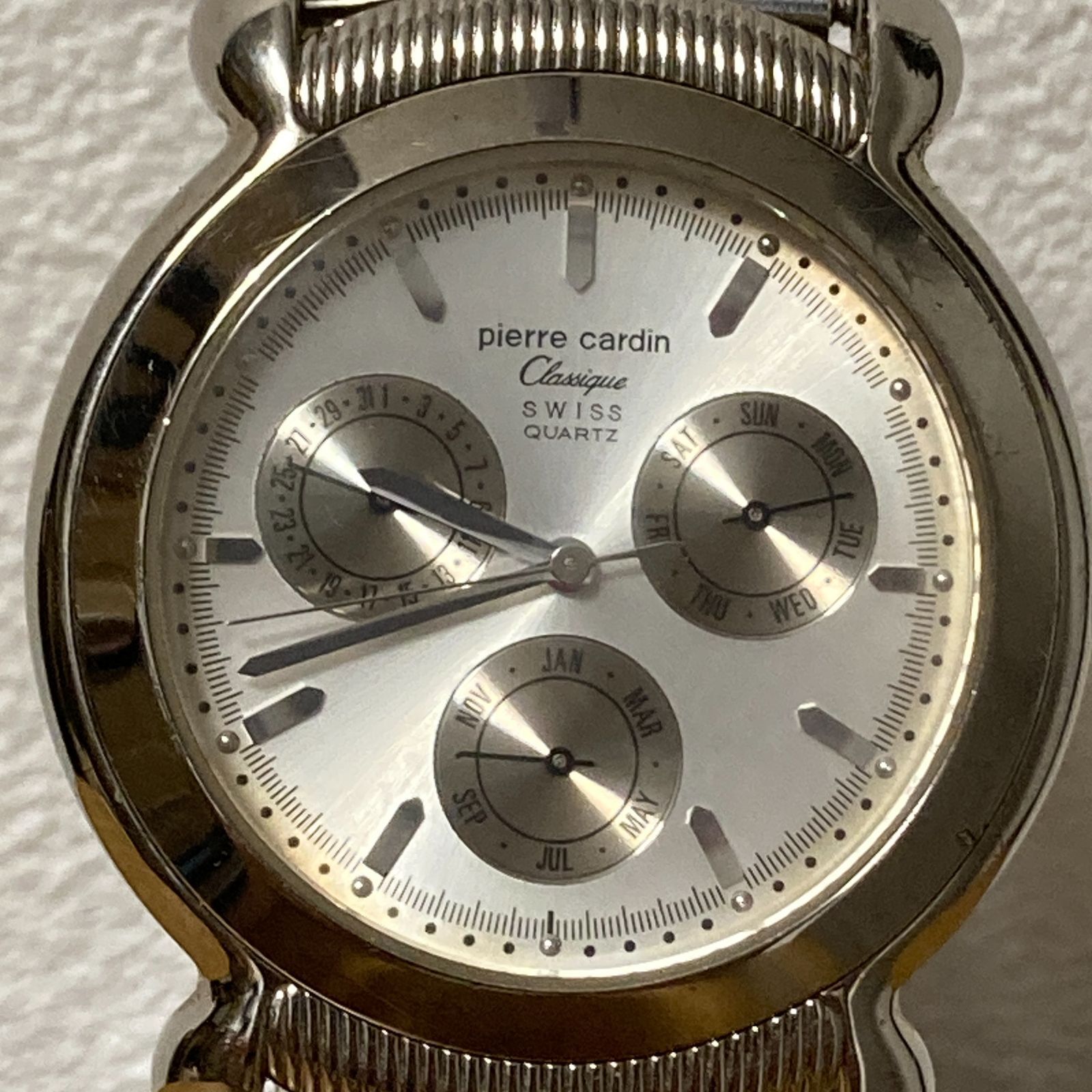 電池交換済み ピエールカルダン メンズクオーツ腕時計 3針 pierre