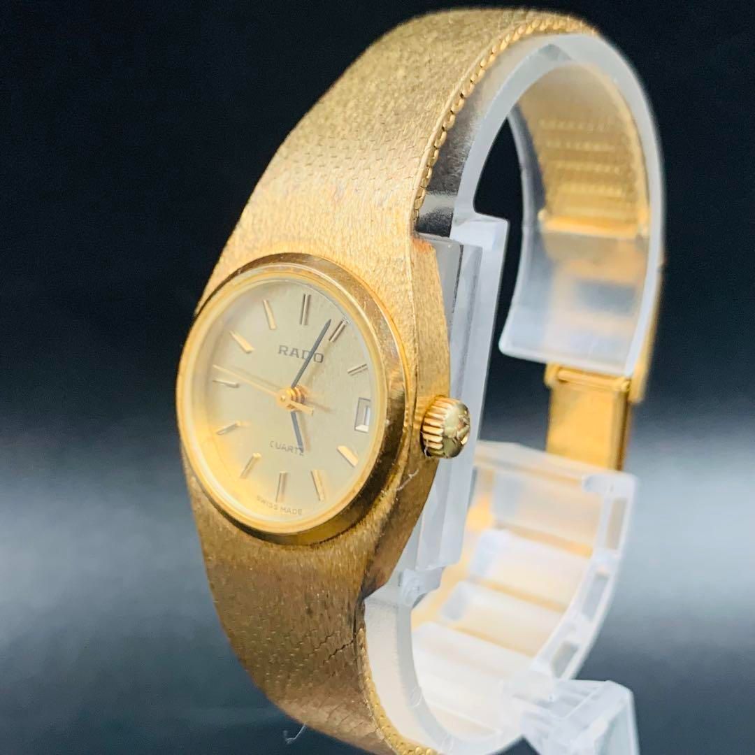 RADO 腕時計 レディース ゴールド ラウンド シンプル 日付