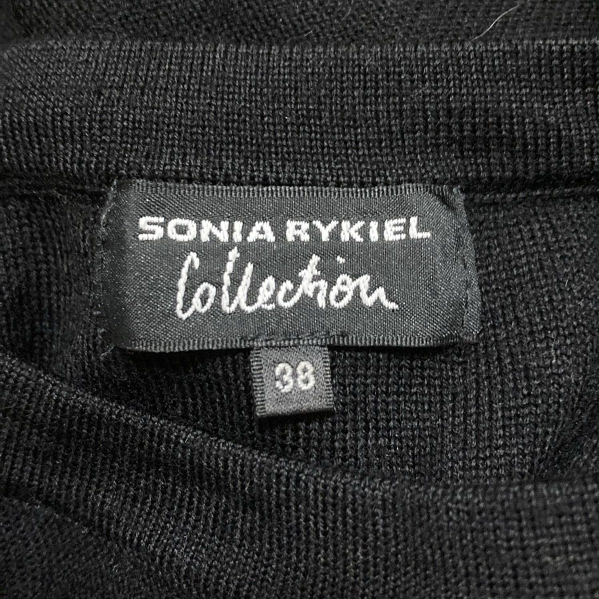 SONIA RYKIEL - SONIARYKIEL(ソニアリキエル) 長袖セーター サイズ38 M レディース美品  - 黒×ピンク クルーネック/ラインストーン SONIA RYKIEL - SONIARYKIEL(ソニアリキエル) 長袖セーター