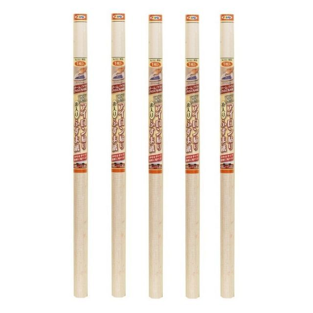 アサヒペン ＥＸアイロン貼り糸入りふすま紙 ９５ＣＭＸ１８０ＣＭ Ｎｏ．０９３舞桜 5本セット