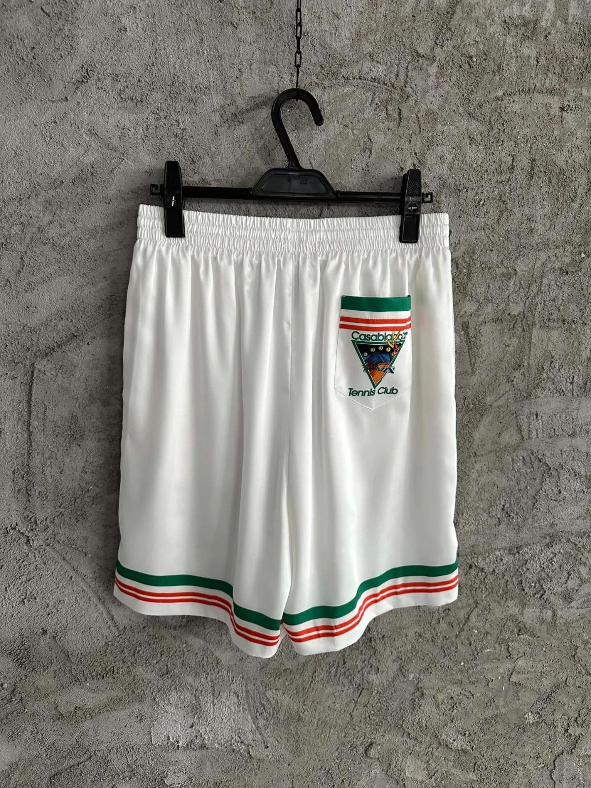 Casablanca Tennis Club Icon Silk Shorts