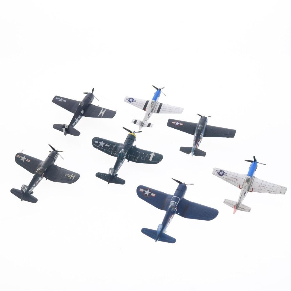 エフトイズ ウイングクラブ プラモデル 7点セット まとめ売り 1|144 アメリカ軍 戦闘機 F4F F6F-5 P-51B P-51D F4U-1A|1D|4 完成品