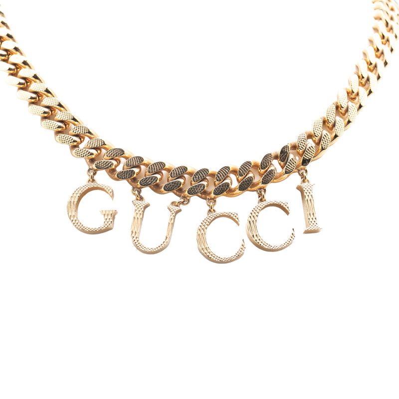 グッチ インターロッキングG ロゴ ネックレス チョーカー 喜平チェーン  
