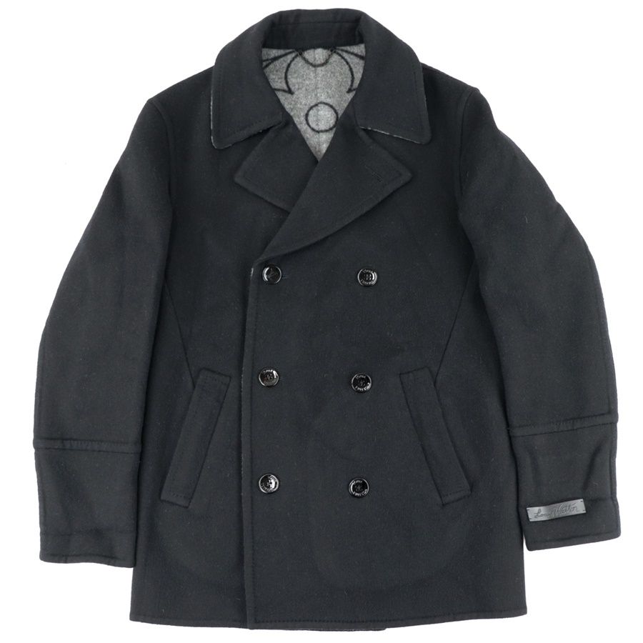 美品!Louis Vuitton 黒 ウール ピーコート ルイ・ヴィトン 21SS ウール ピーコート メンズ 黒 44 - メルカリ