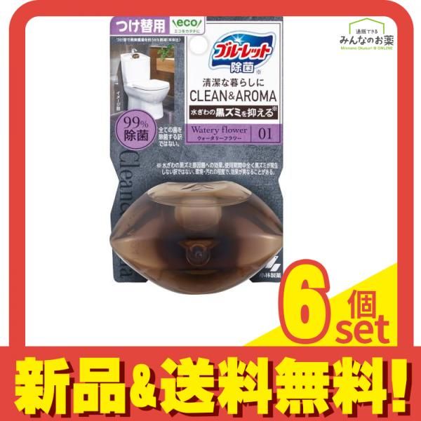 液体ブルーレットおくだけ 除菌クリーン-アロマ ウォータリーフラワー 67mL つけ替用 6個セット まとめ売り