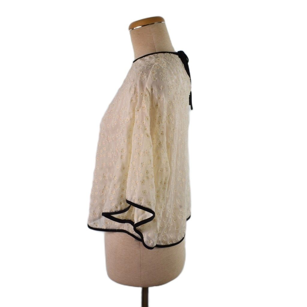 マメクロゴウチ Mame Kurogouchi 18 SS flower flare blouse シャツ 1 白 ホワイト MM SS-SH 006