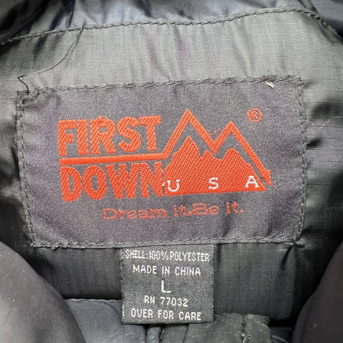 FIRST DOWN ☆ 厚手 ボリューム◎ ダウンジャケット L ブラック