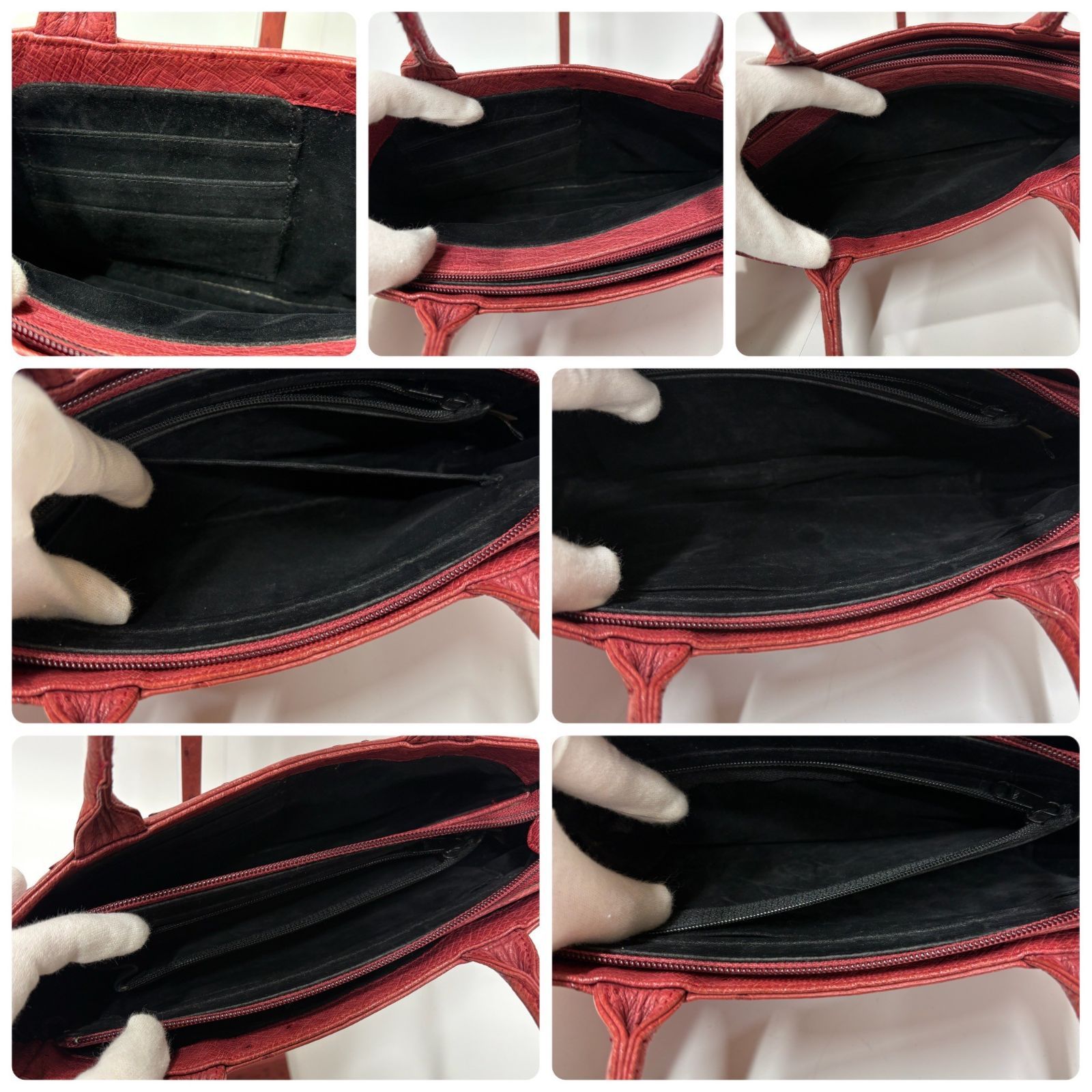 ☆-35 良品 JRA認証マーク オーストリッチ ハンドバッグ ピンク系 JRA 
